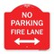 Signmission No Parking Fire Lane W/ Bidirectional Arrow, Red & White Aluminum Sign, 18" x 18", RW-1818-23738 A-DES-RW-1818-23738 - alternate 1